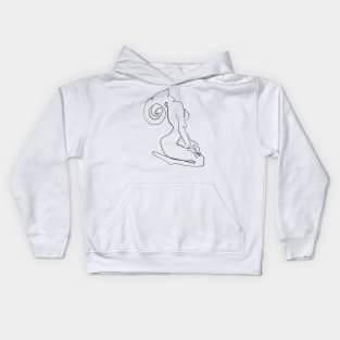 Aries Celestial Line Art Kids Hoodie